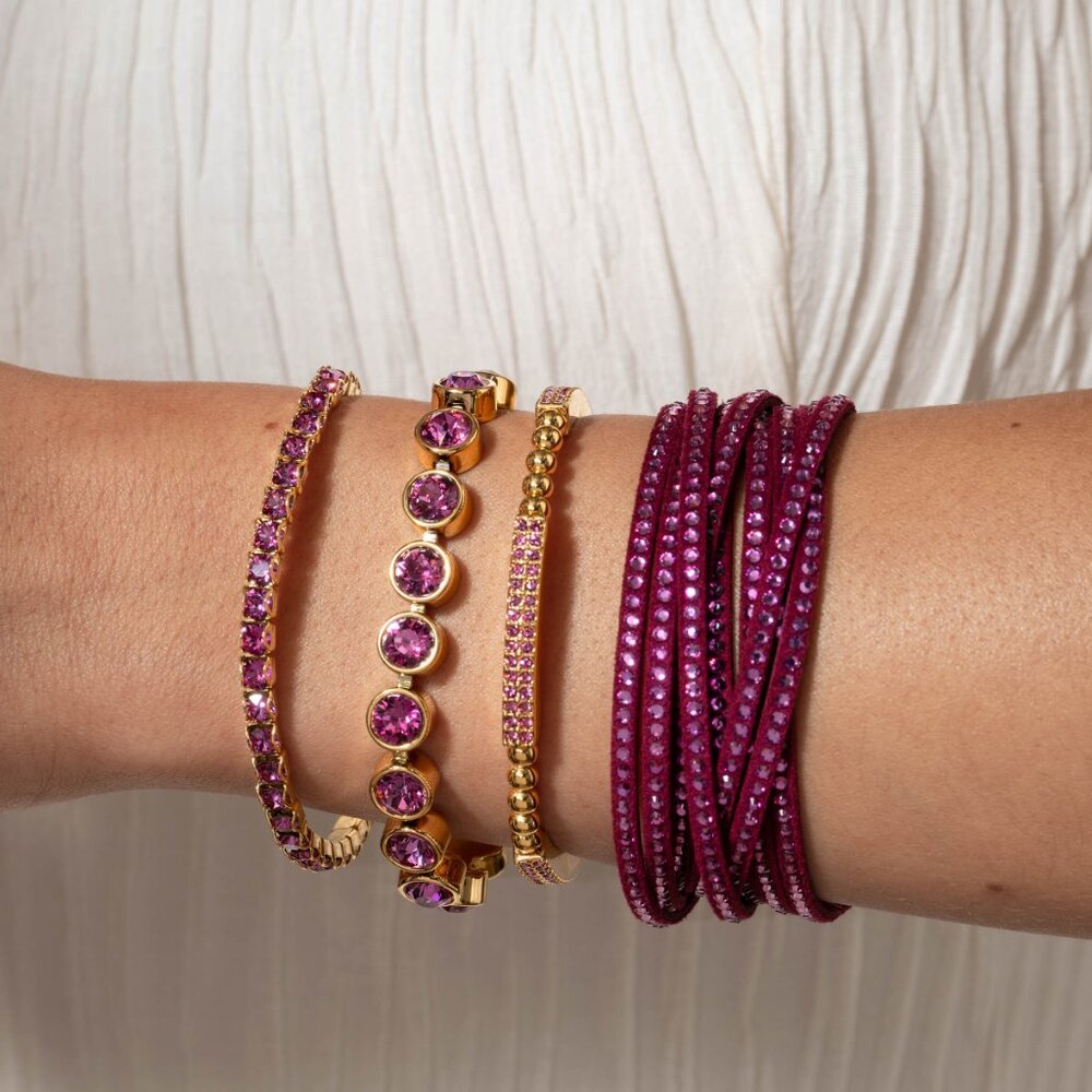 Swarovski Touchstone Crystal Wrap-Star Bracelet | Alcantara | Dark Rose | NIB - Picture 2 of 2